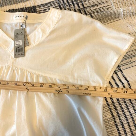 NWT Lepsim Womens Peasant Dress Sz L Smock Boxy Renaissance House Cottagecore - Picture 6 of 10